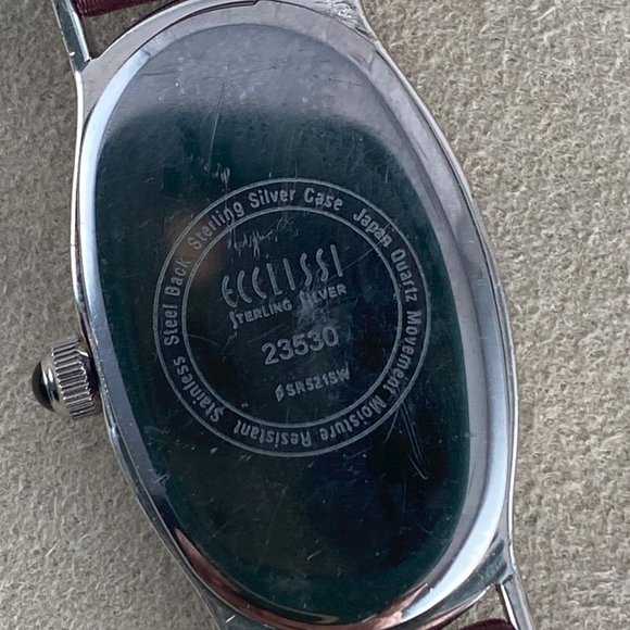 Vintage Western Styled Sterling Silver Ecclissi with Engraved Case Black Enamel - Picture 6 of 7